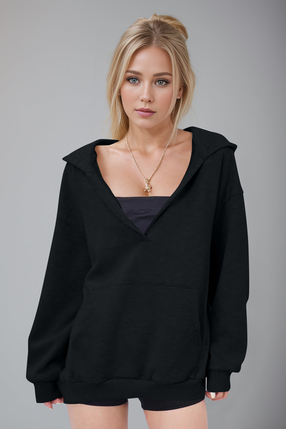 Stylish Pocket Long Sleeve Hoodie for Men & Women - Comfortable Fleece-Lined Pullover for Casual Wear, Outdoor Activities & Travel