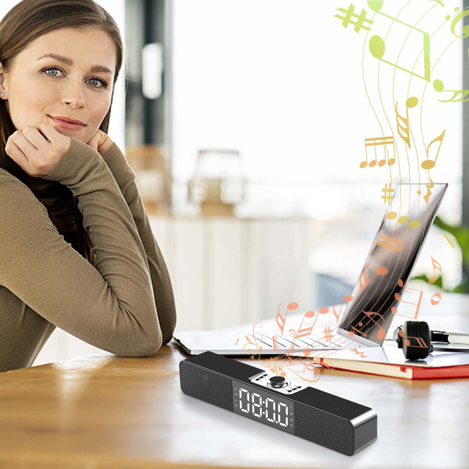 TZNBGO Bluetooth Computer Speakers - Wireless USB Soundbar with Subwoofer for Desktop, Laptop, PC | Home Office & Gaming Audio System | Compact Design with Display