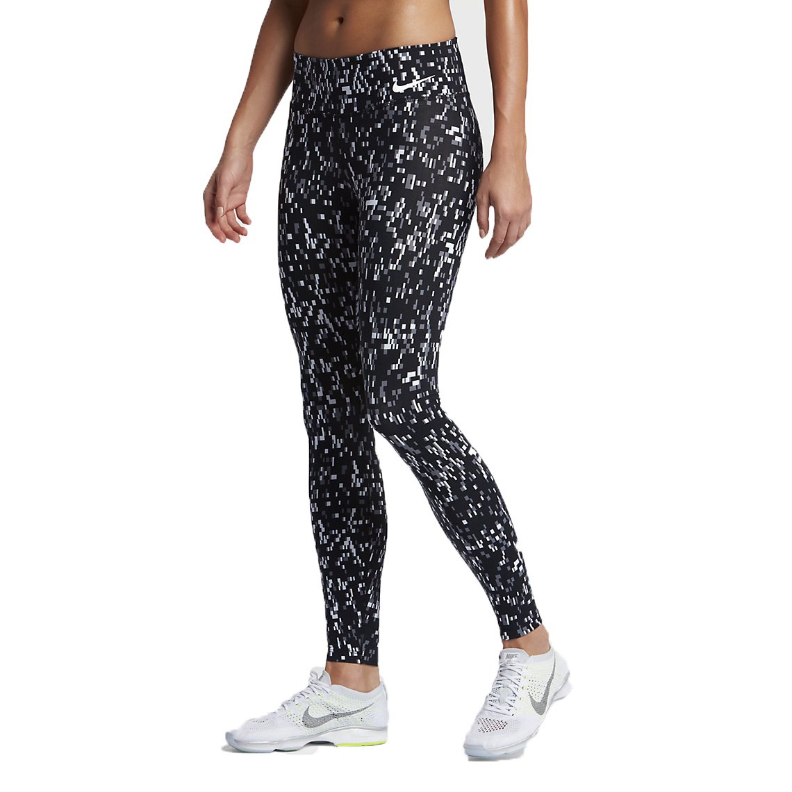 Nike Women's Power Legendary Printed Mid Rise Training Tights - High Waist Workout Leggings for Running, Yoga & Gym - Moisture Wicking & Stretch Fit Activewear
