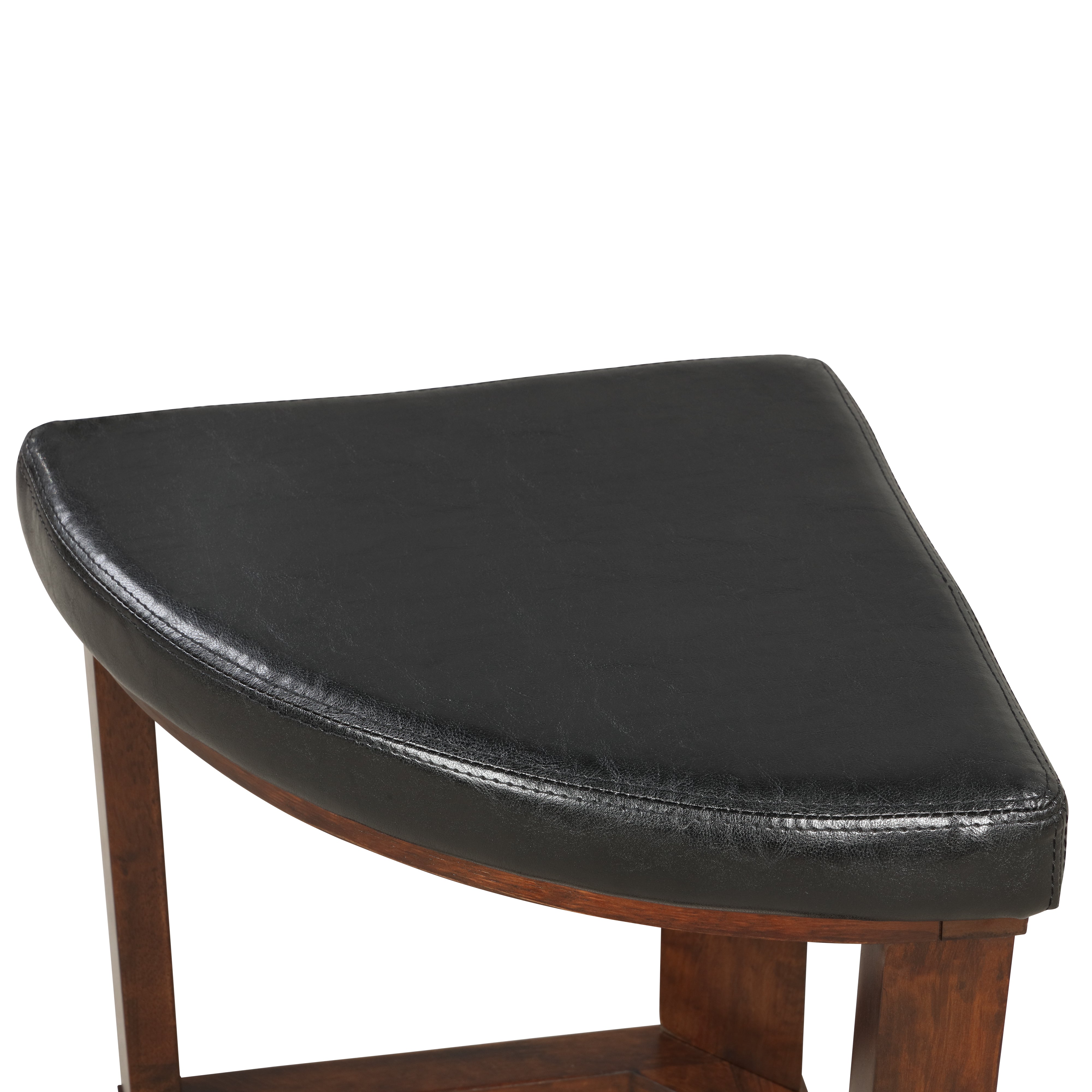 Roundhill Furniture Cylina Solid Wood Round Coffee Table with Tempered Glass Top & 4 Matching Stools - Perfect for Living Room, Lounge, and Home Decor