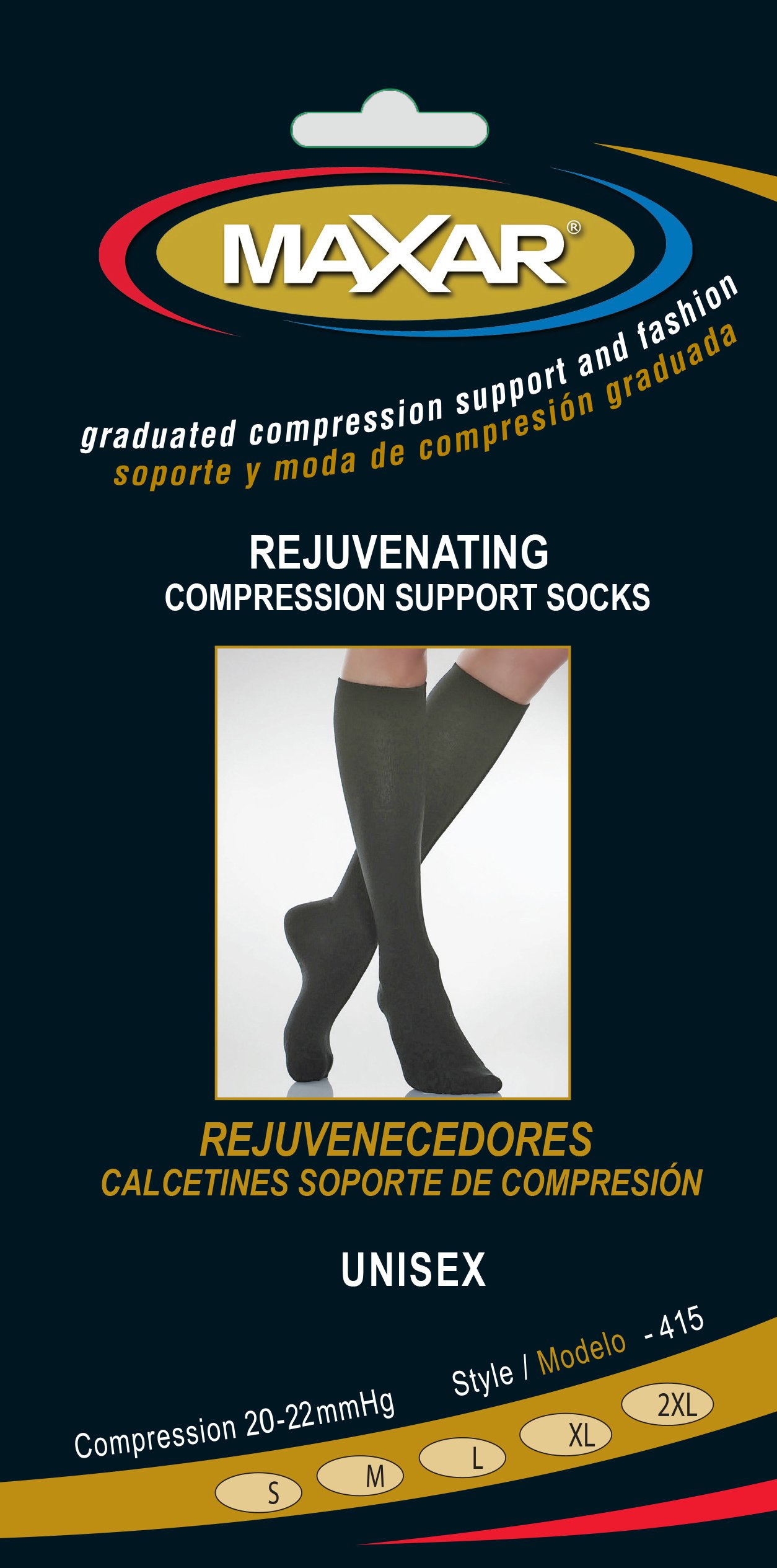 Maxar Rejuvenating Compression Support Socks for Men & Women - 2X-Large Dark Grey - Improve Circulation & Reduce Swelling - Perfect for Travel, Running & Long Work Shifts