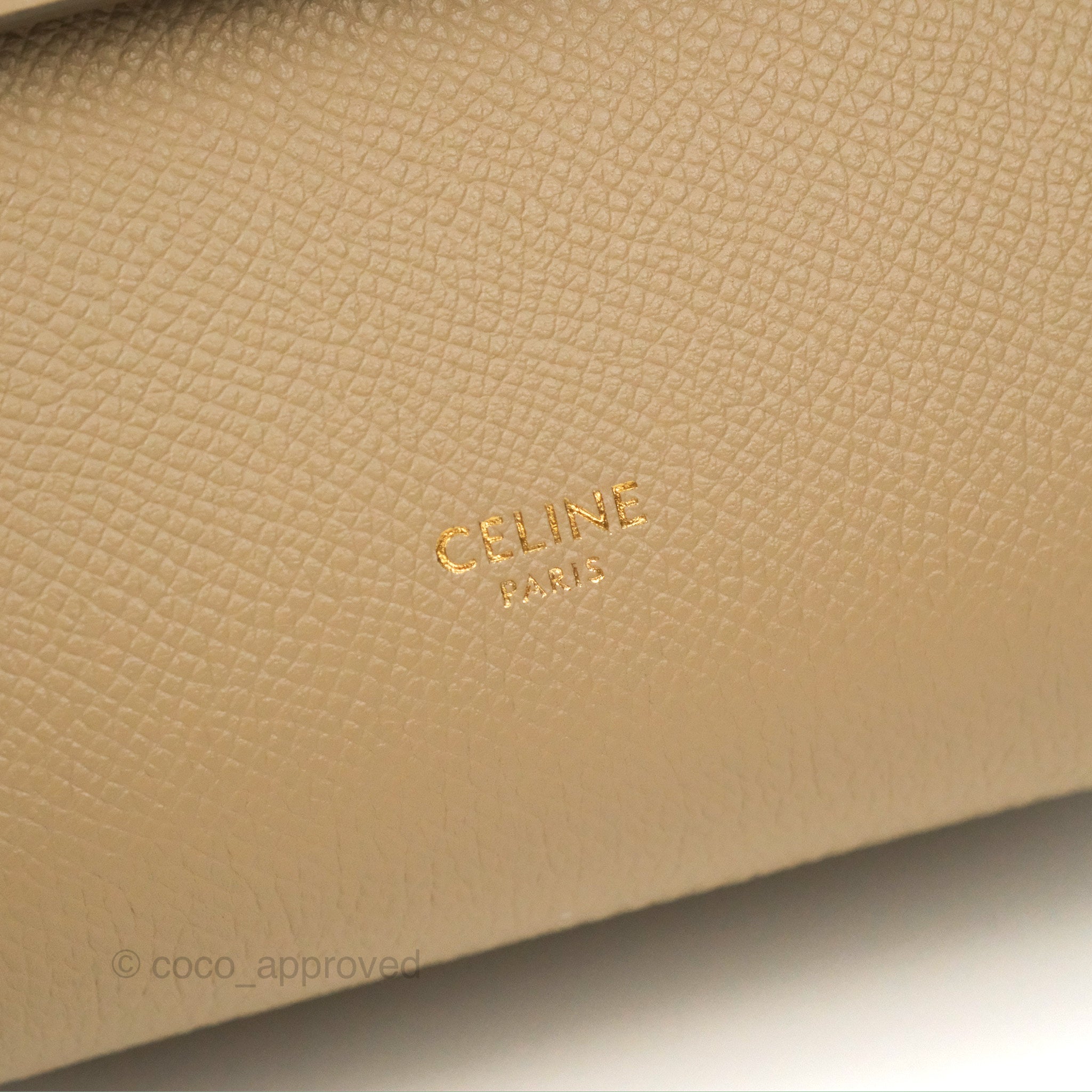 Celine Pico Belt Bag in Light Taupe - Genuine Grained Calfskin Leather with Gold Hardware | Luxury Crossbody Bag for Women, Perfect for Everyday Use & Special Occasions