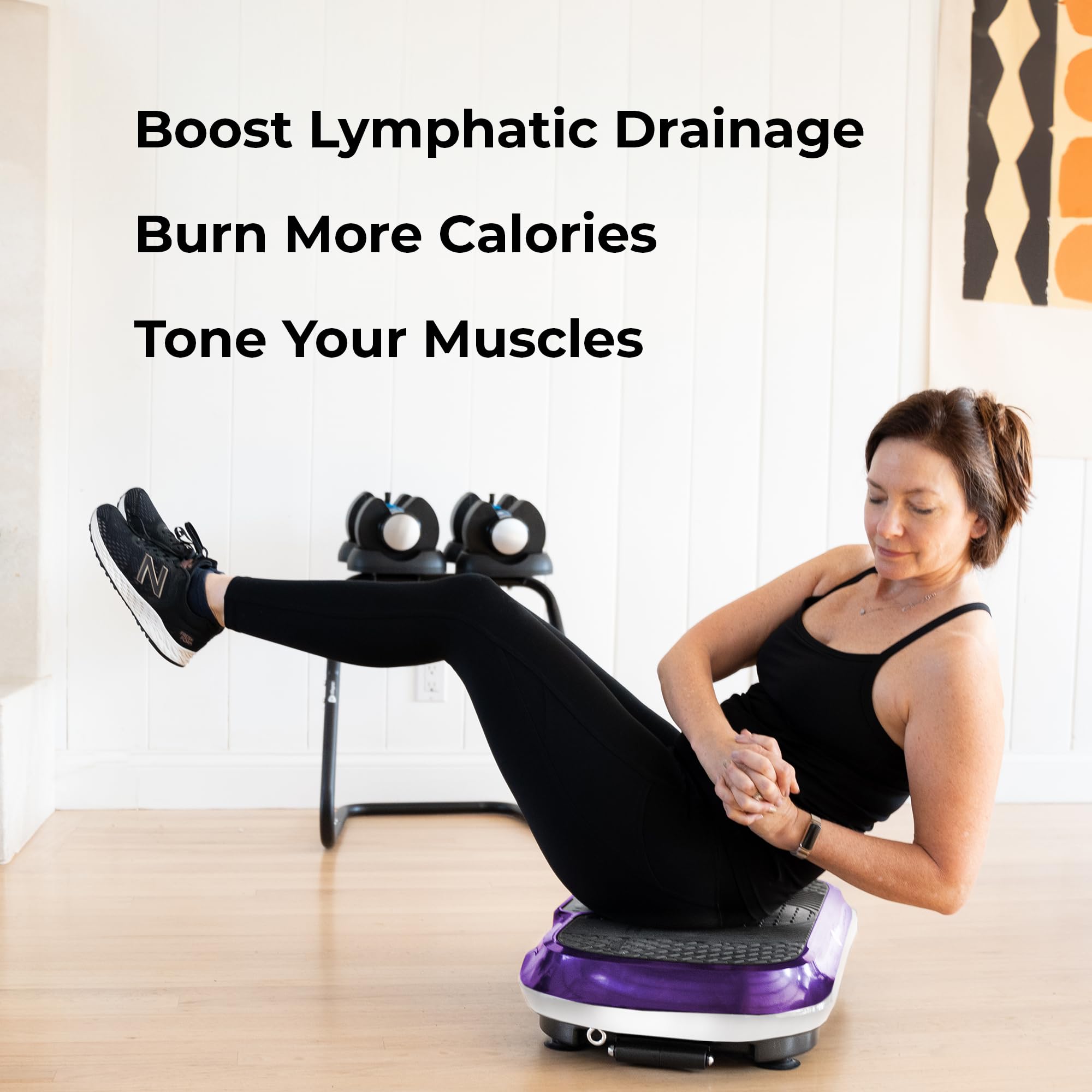 Lifepro Waver Vibration Plate Exercise Machine - High-Intensity Full Body Workout for Muscle Activation, Strength Toning & Fat Loss with Resistance Bands | Home Gym Equipment for Weight Loss & Recovery | Perfect for Small Spaces & Post-Workout Relaxation