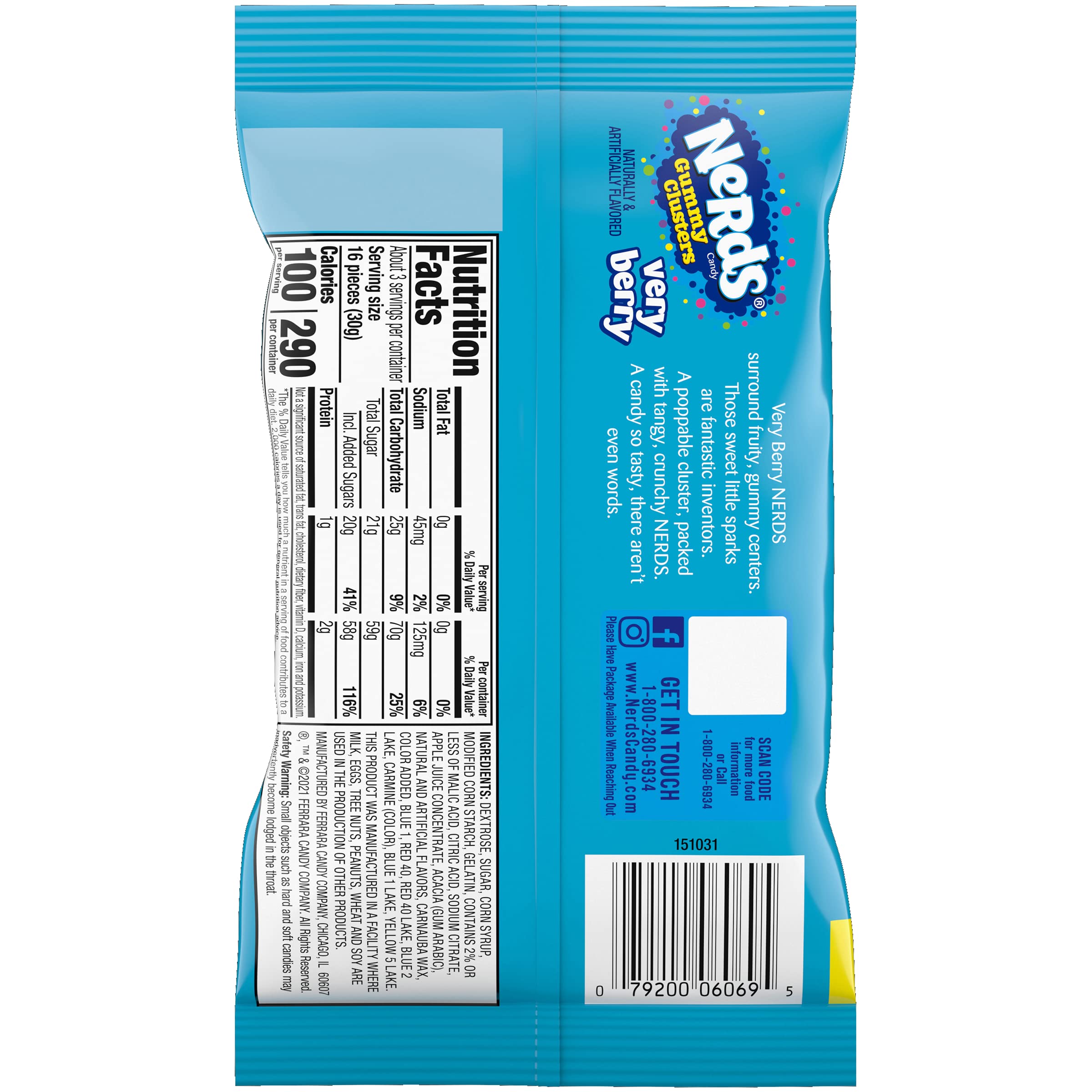 Nerds Gummy Clusters Very Berry 3 oz Bags - Pack of 12 | Candy Bulk Snacks for Parties, Movie Nights & Office Treats