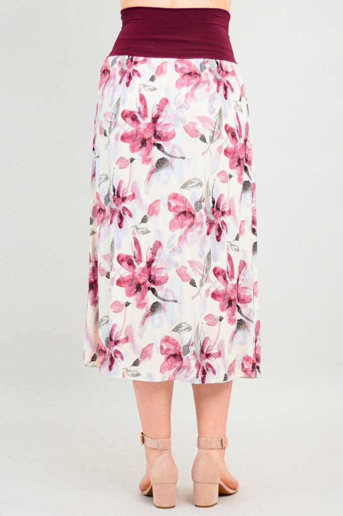 Floral Linen Bamboo Blythe Skirt for Women - Summer Boho Style Skirt for Casual Wear, Beach Outings, and Festivals
