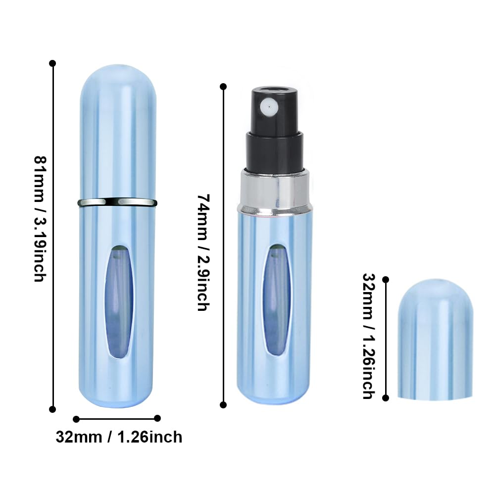Refillable Perfume Atomizer Bottle - 3 Pack 5ml Mini Travel Perfume Sprayer, Portable Scent Pump Dispenser for Women & Men - Perfect for Airplane Carry-On, Gym Bag, Purse & Everyday Fragrance Refills