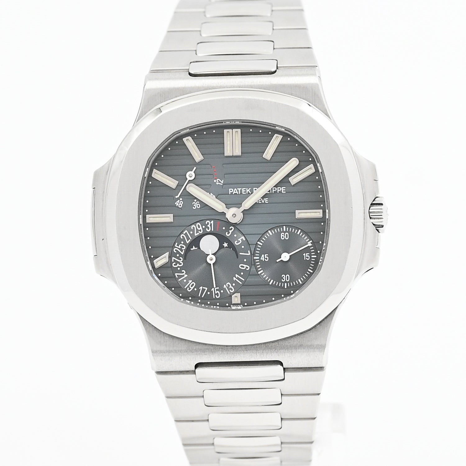 Patek Philippe Nautilus Moonphase Watch 2008 - Luxury Men's Automatic Timepiece with Moon Phase Complication for Business & Formal Occasions