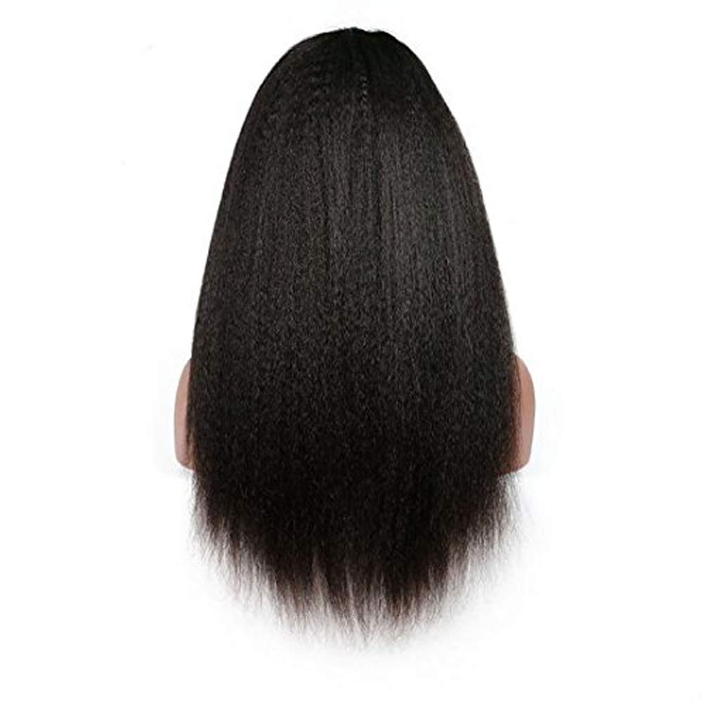 13x4 Lace Front Wigs Human Hair - Pre Plucked Bleached Knots with Baby Hair | 10A Brazilian Virgin Human Hair Wigs for Black Women | Small Cap Fake Scalp Natural Black Kinky Straight No Shedding 130% Density 20