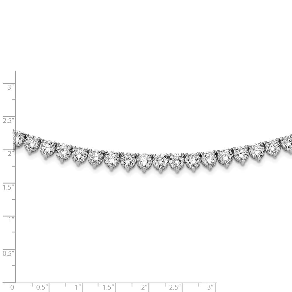 Sterling Silver Rhodium-Plated CZ 36-Inch Necklace for Women | Elegant Cubic Zirconia Pendant | Perfect for Parties, Weddings & Everyday Wear