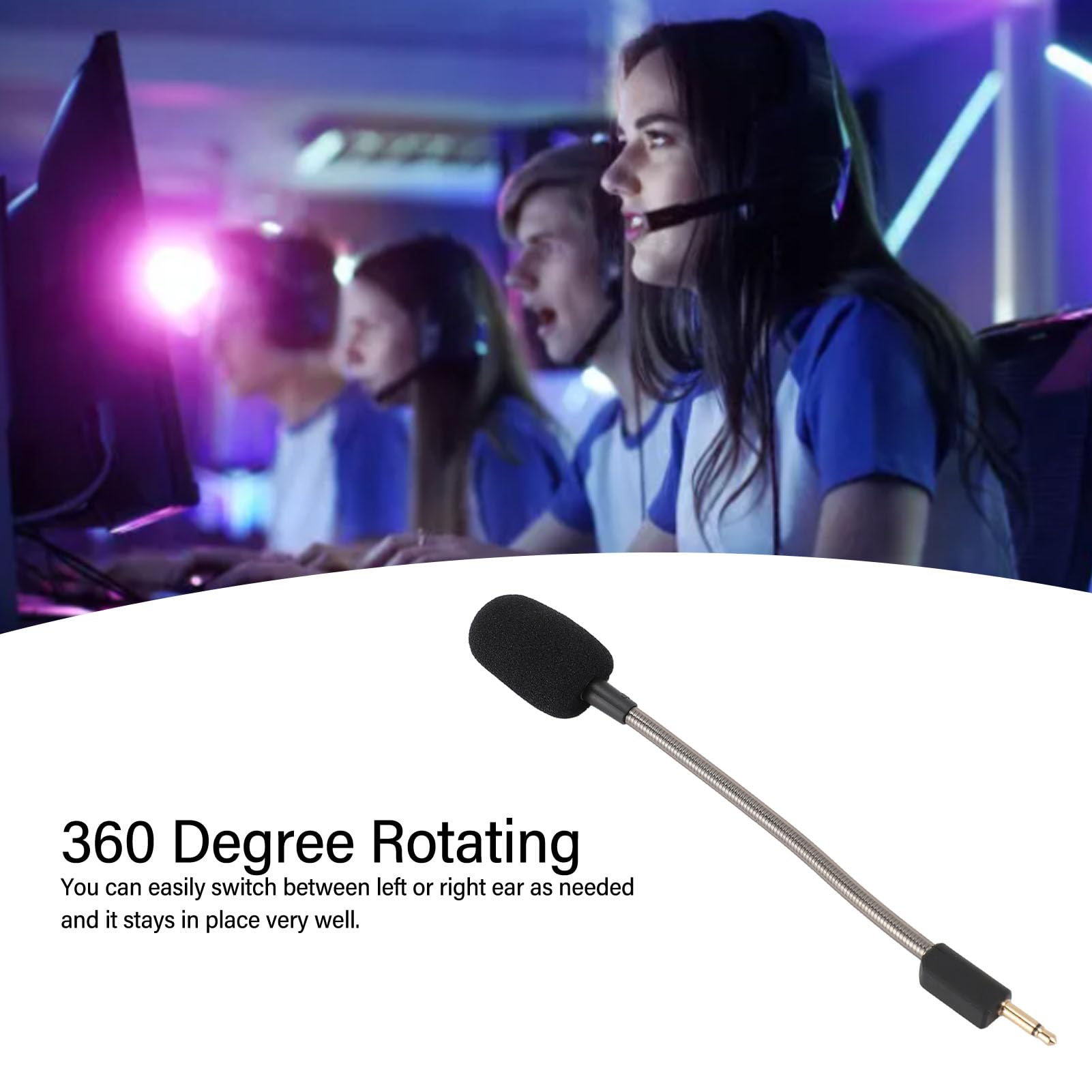 Razer BlackShark V2/V2 Pro Replacement Microphone - Detachable 3.5mm Boom Mic with Noise Cancelling & Foam Cover for Gaming Headsets - Perfect for Streaming, Online Meetings & Competitive Gaming