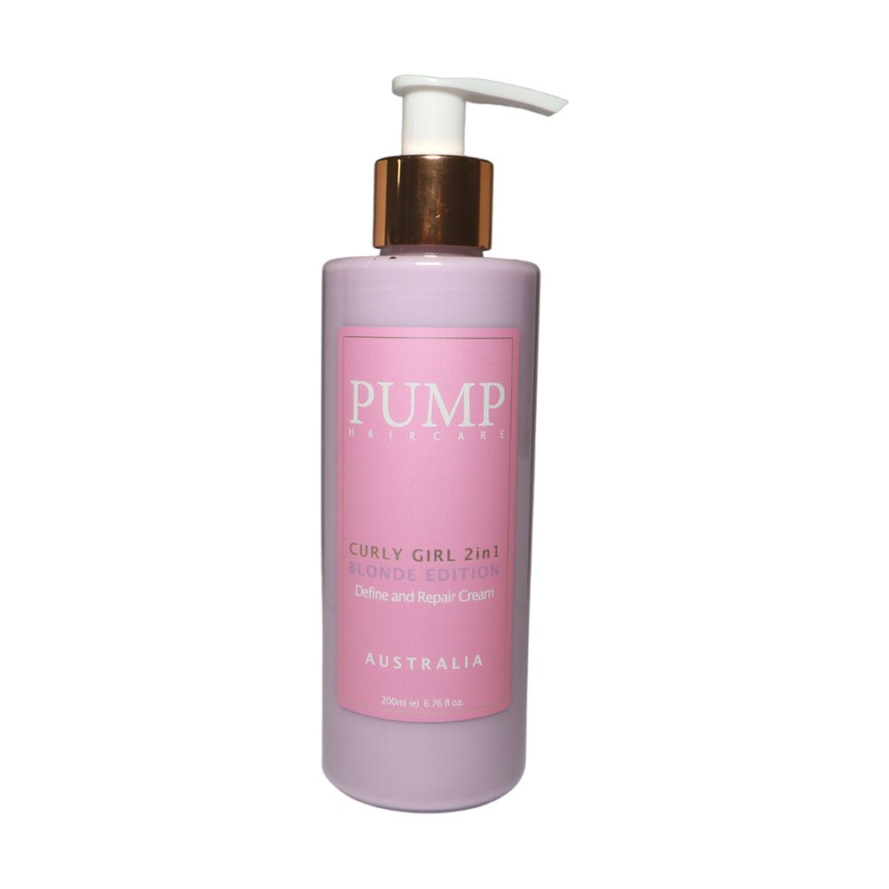 Pump Haircare Curly Girl 2 in 1 Blonde Edition Define and Repair Cream 200ml - Hydrating Styling Treatment for Curly & Wavy Hair - Perfect for Daily Use & Salon-Quality Results