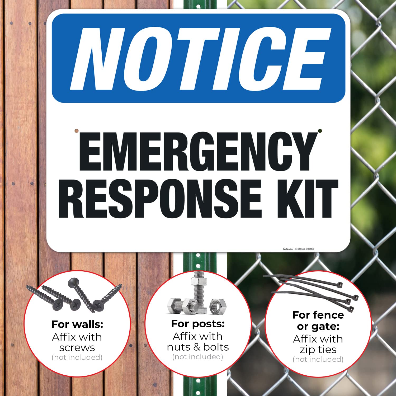 Emergency Response Kit Sign - OSHA Notice Sign 24x30 Inches | Rust-Free .063 Aluminum | Fade Resistant for Indoor/Outdoor Use | Made in USA | Ideal for Workplace Safety & Emergency Preparedness