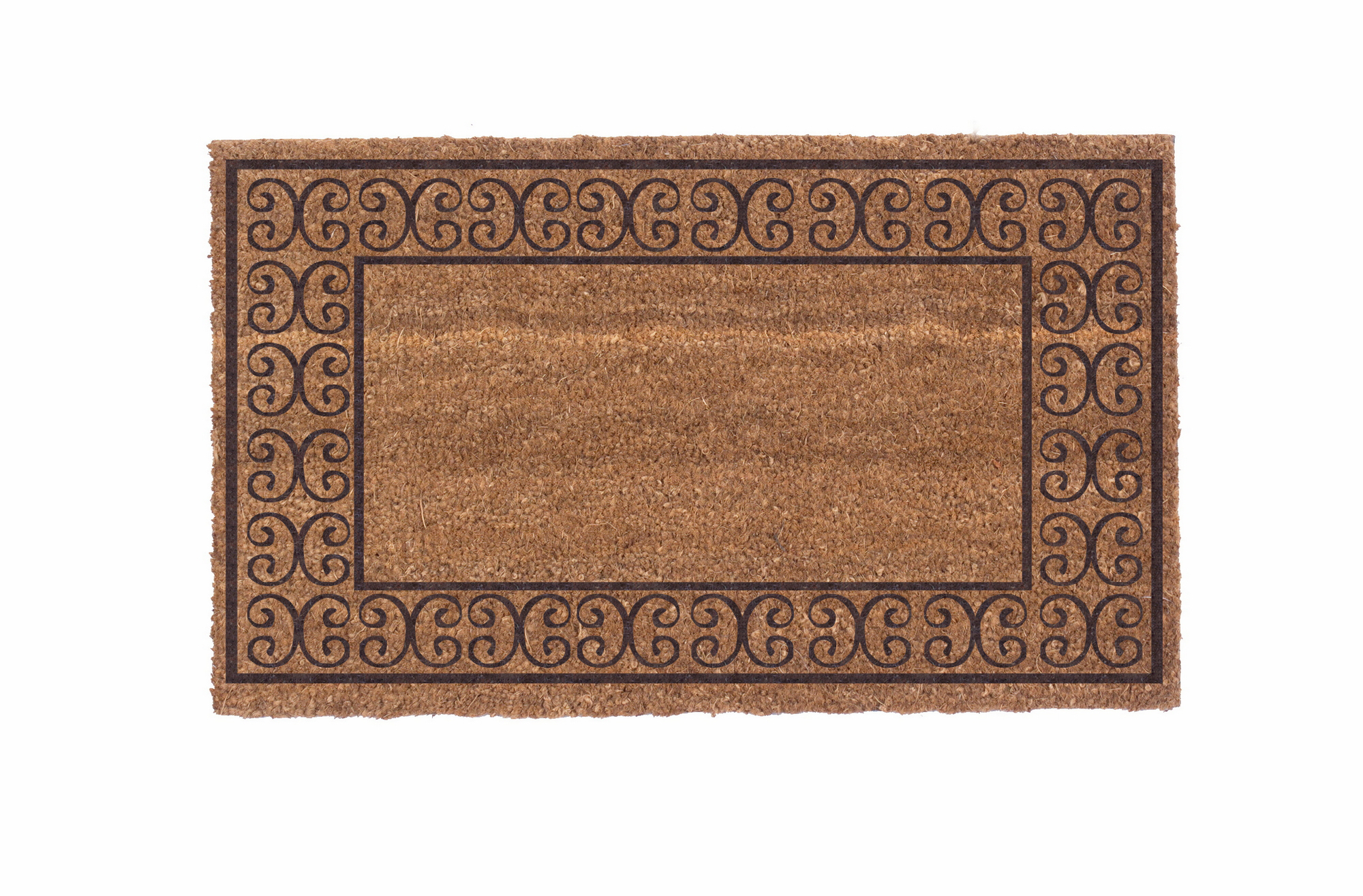 Charleston Border Coco Doormat - Non-Slip, Durable Coconut Fiber Welcome Mat for Front Door, Porch, and Entryway - Perfect for Home, Office, and Outdoor Use