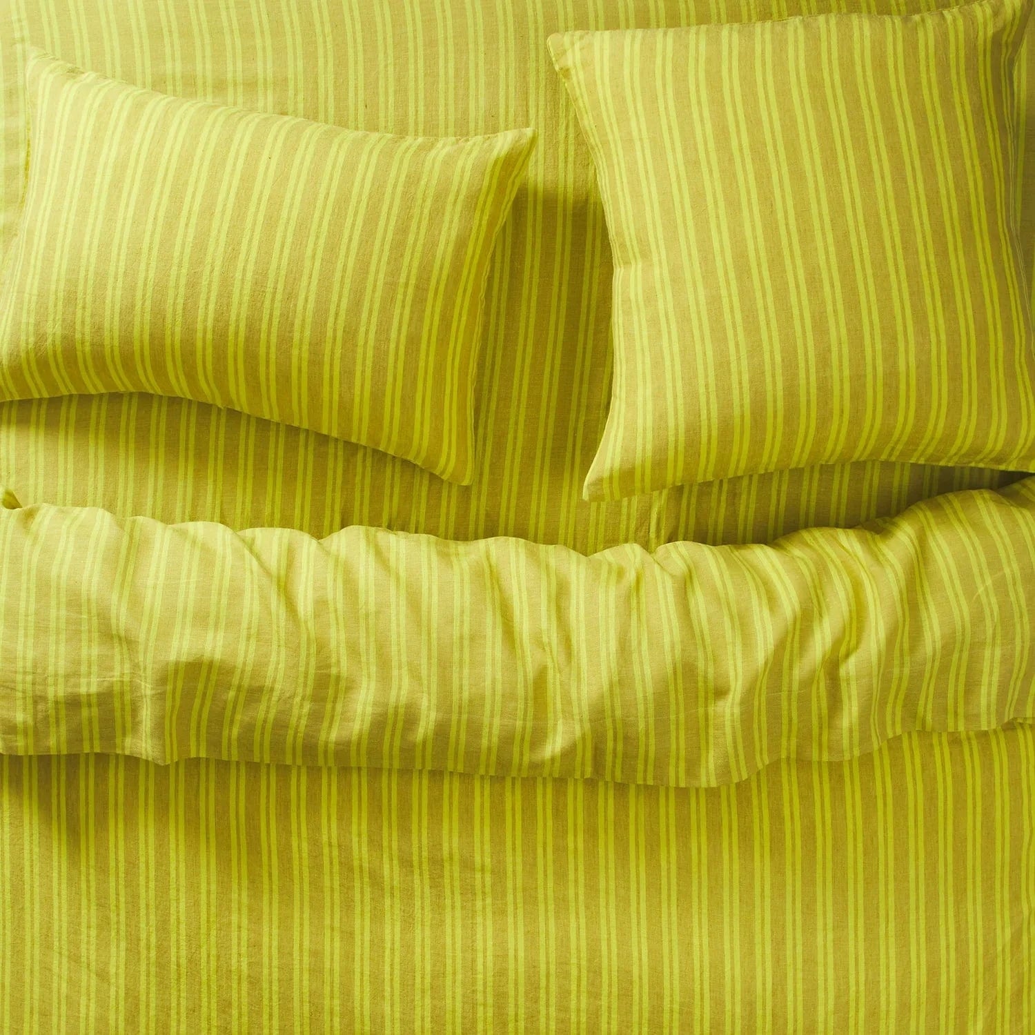 Nadine Olive Green Linen Duvet Cover Set - Queen Size 100% Natural Breathable Fabric for Bedroom & Guest Room Decor
