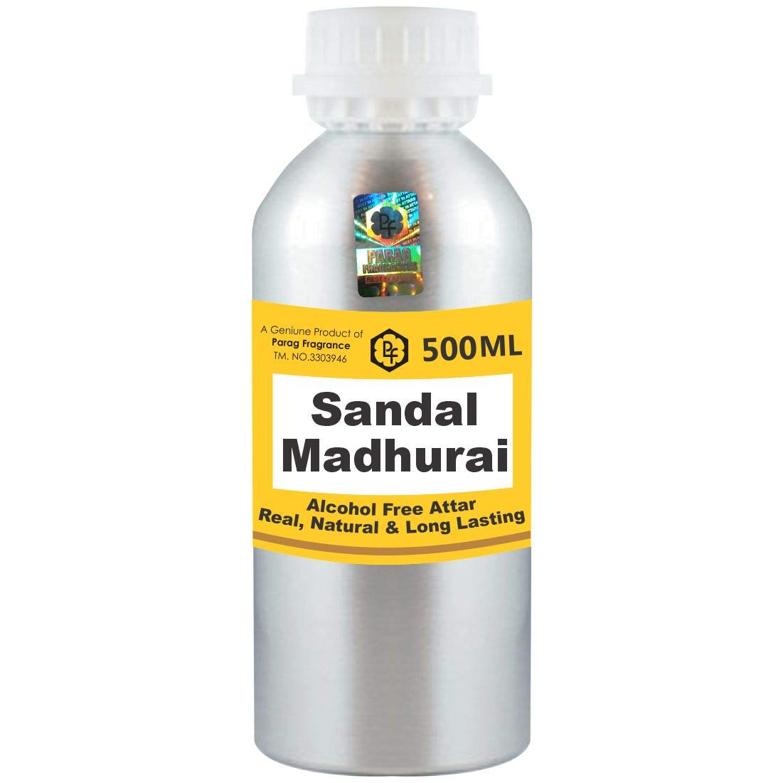 Premium Sandal Madhurai Attar 500ml - Alcohol-Free Long Lasting Fragrance Oil for Men & Women | Natural Perfume for Daily Wear, Meditation & Religious Ceremonies | Wholesale Pack | Itra | Scented Oil