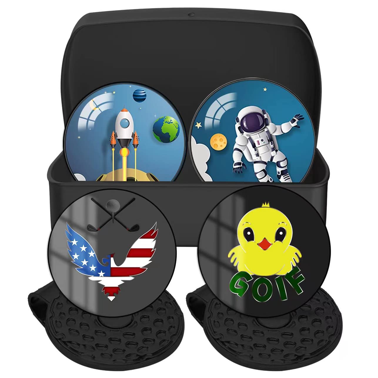 Premium Golf Ball Markers with Hat Clips & Storage Box - 12-Piece Value Set for Men & Women Golfers | Easily Attachable to Golf Caps | Ideal for Tournaments, Practice & Gifts