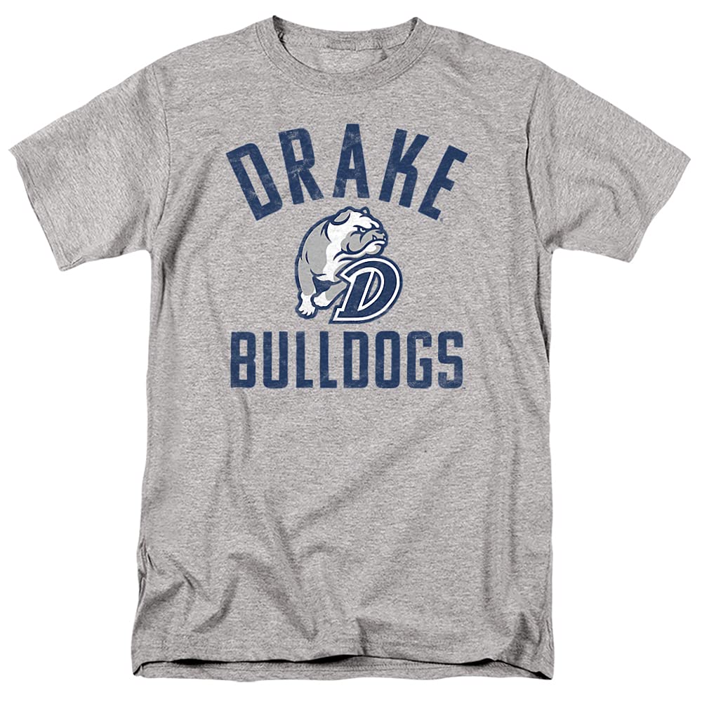 Drake University Bulldogs Logo Unisex T-Shirt for Men & Women - Comfortable Cotton Tee, Athletic Heather, Large - Perfect for Game Day, School Spirit & Casual Wear