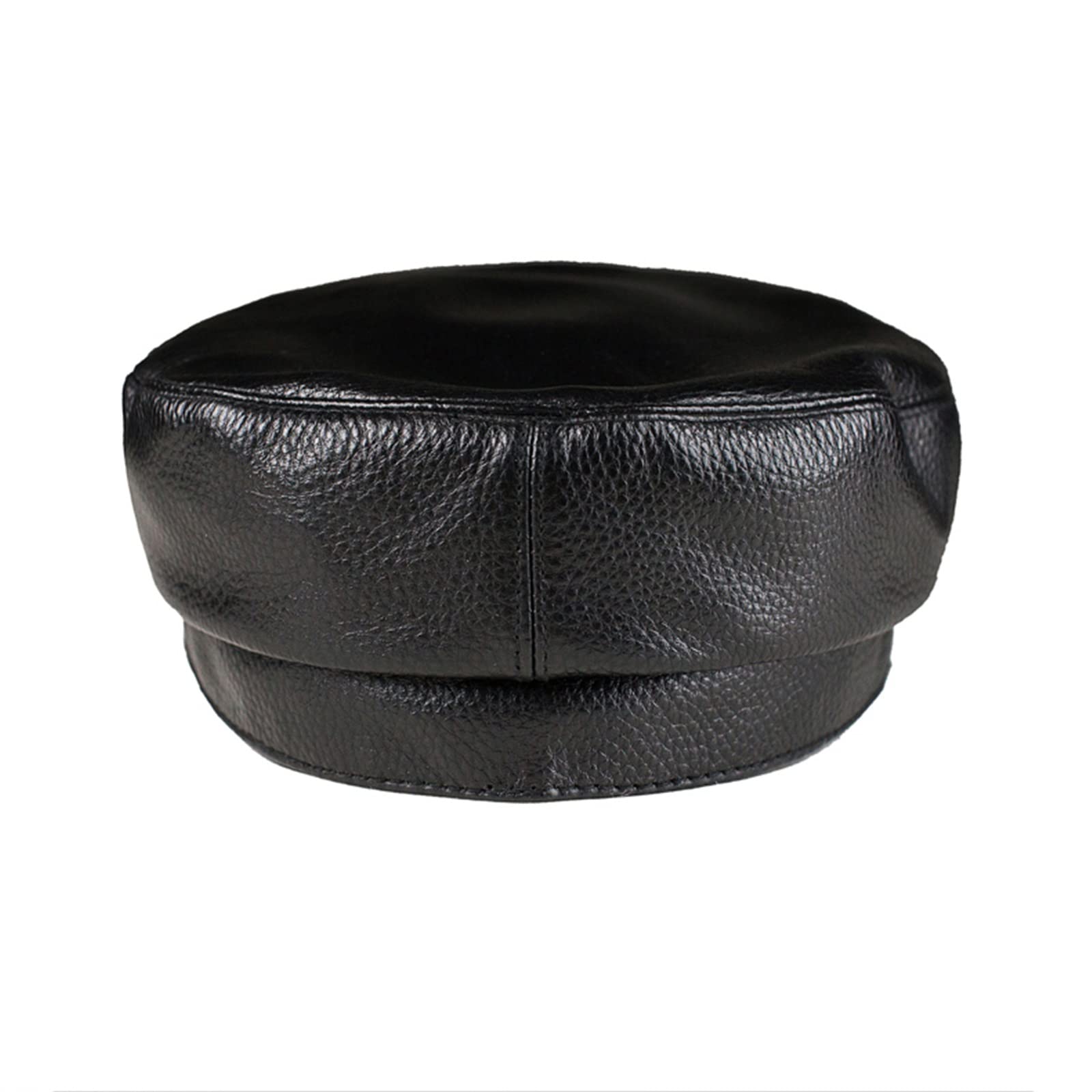 ZYC Women's Yacht Captain Sailor Hat - Genuine Cowhide Leather Flat Cap | PU Newsboy Cabbie Baker Boy Hat | Autumn Winter Beret for Hip Hop Fashion | Black XL (57-58cm) | Perfect for Sailing, Outdoor Events & Street Style