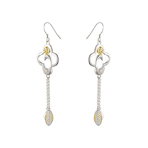925 Sterling Silver Freshwater Pearl Bird Earrings for Women - Elegant Dangle Earrings for Parties, Weddings & Everyday Wear
