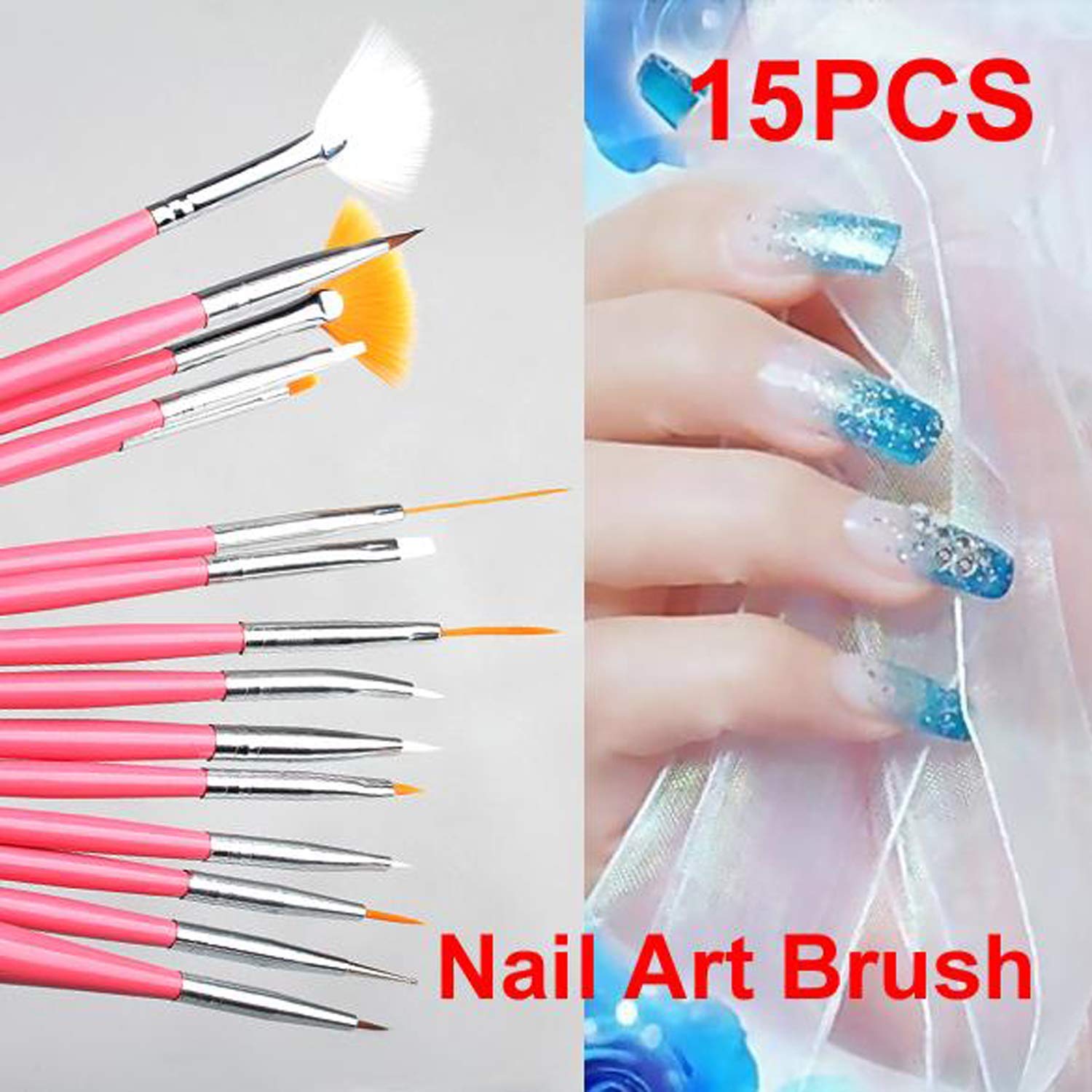 Premium 3D Nail Art Brush Set - 15 Professional Nail Painting Tools for Gel Polish, Acrylic & Nail Design | Perfect for DIY Manicures, Salon Use & Gift for Women & Girls