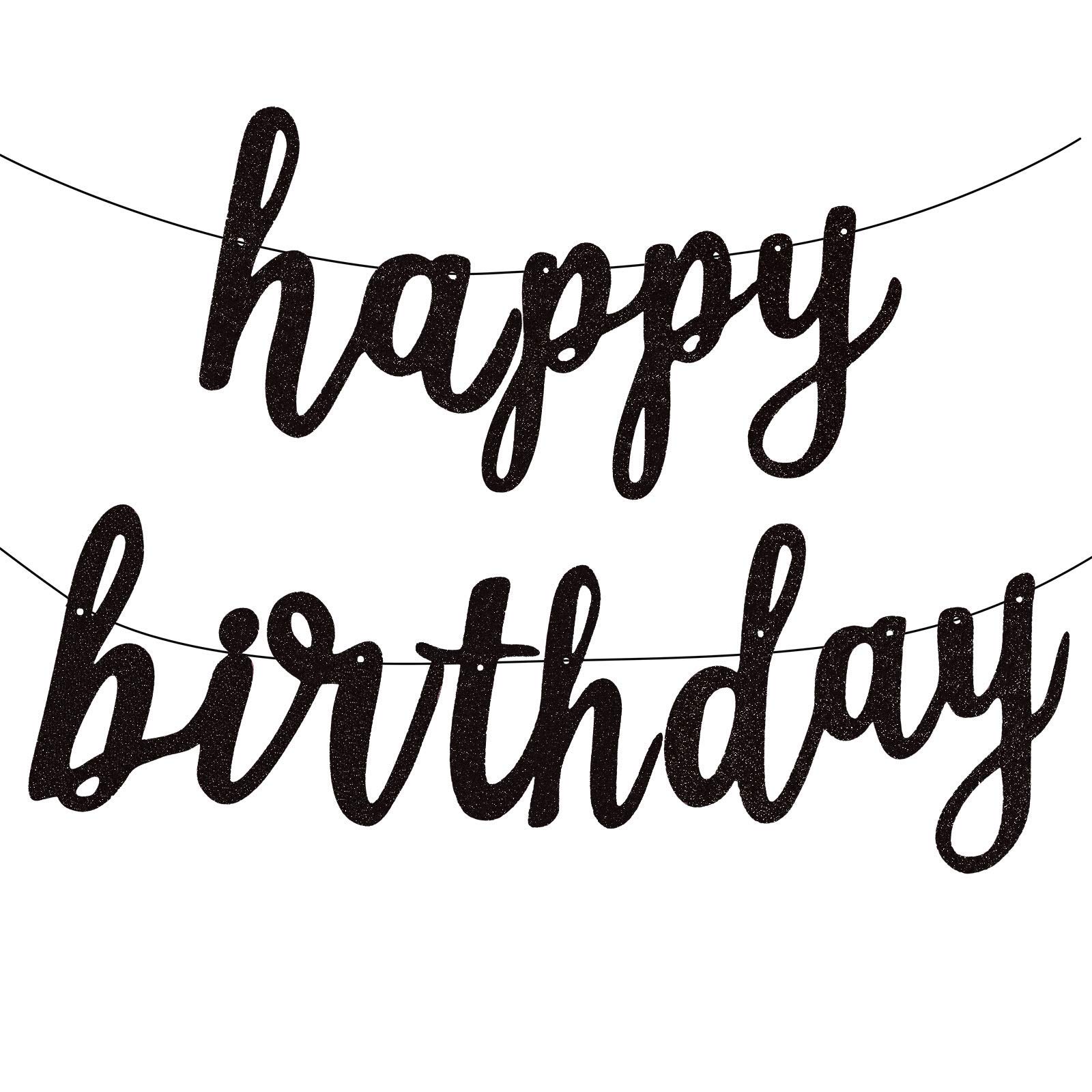 Fecedy Black Happy Birthday Alphabet Banner - Premium Party Decorations for Birthday Celebrations, Baby Showers & Special Events