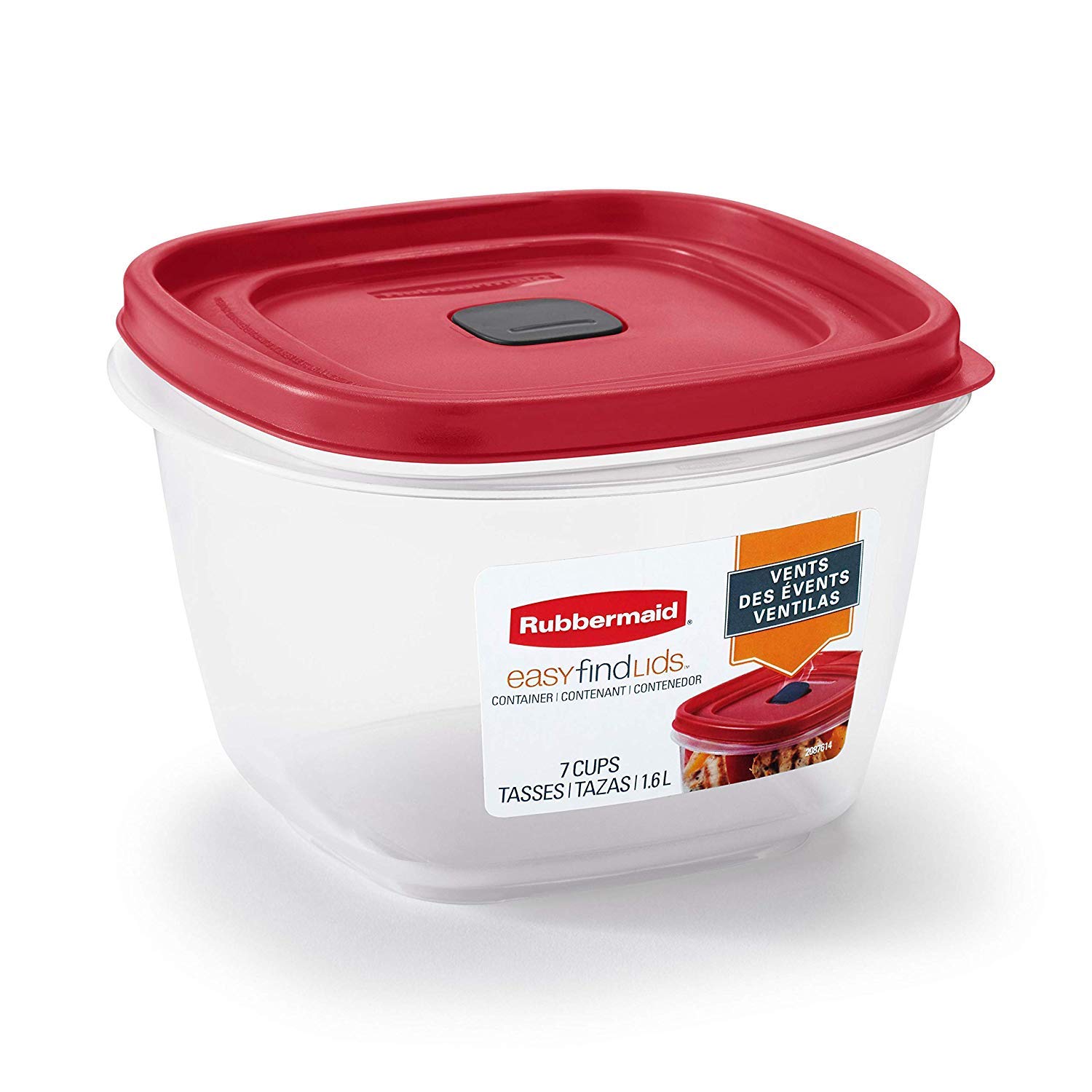 Rubbermaid 7-Cup Airtight Food Storage Containers (3-Pack) - BPA-Free Plastic Meal Prep Containers for Kitchen, Leftovers & Pantry Organization