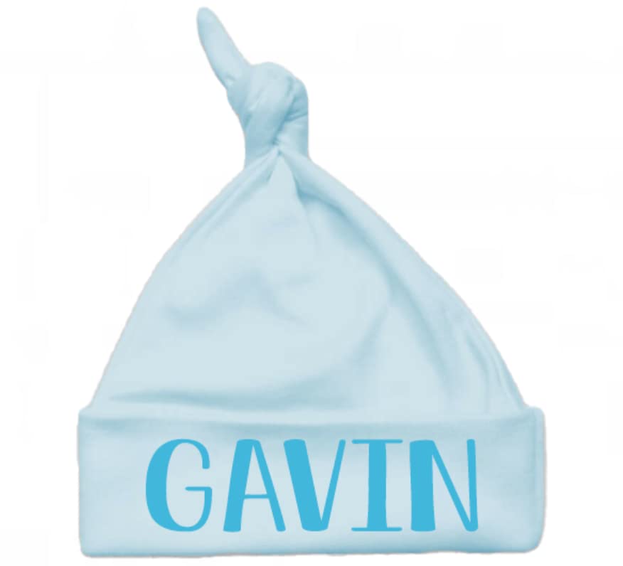 Personalized Baby Boy Hat - Custom Knotted Newborn Beanie for Boys - Soft & Comfortable Beige Baby Hat - Perfect for Newborn Photos, Baby Showers & Winter Outfits