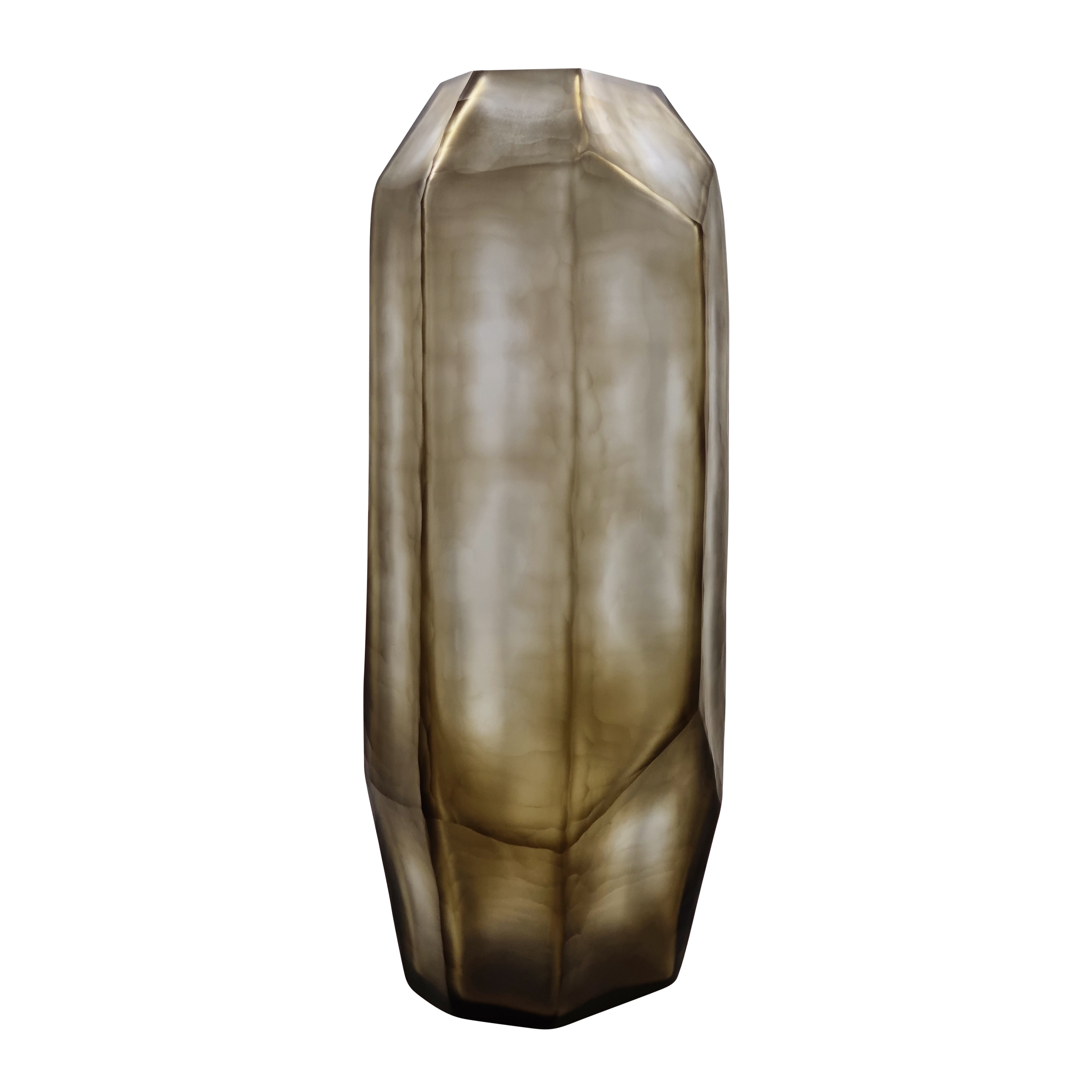 Sebastian Tall Glass Vase 17x42cm Smoke Grey - Elegant Home Decor for Centerpieces, Wedding Flowers, and Modern Interior Design