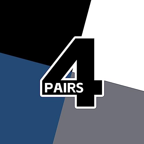 4 Pairs:black,white,dark Blue,dark Grey