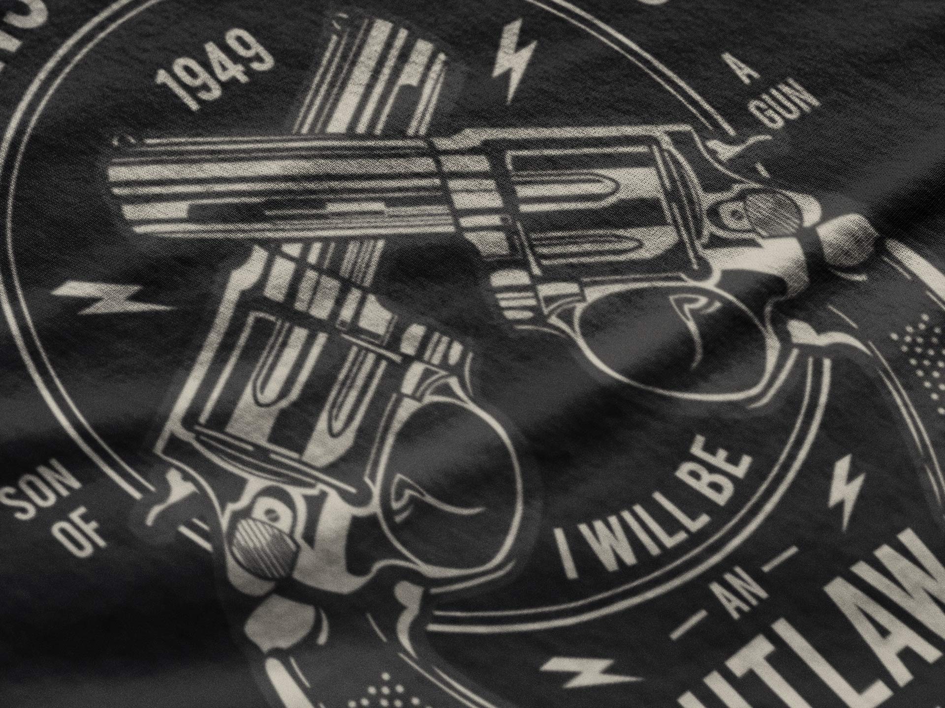 Outlaw Gun Graphic T-Shirt for Men - Vintage Novelty Tee for Birthday Gifts & Casual Wear
