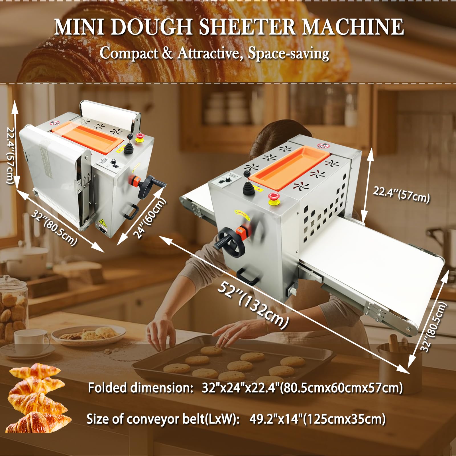 Stainless Steel Mini Dough Sheeter Machine 49
