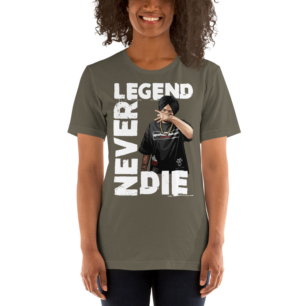 Sidhu Moosewala Legends Never Die Unisex T-Shirt - Comfortable Cotton Tee for Men & Women - Perfect for Concerts, Casual Wear & Fan Merchandise