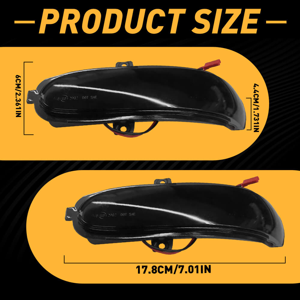 Dynamic LED Side Mirror Turn Signal Light for 2000-2007 Mercedes Benz C W203/C T Modell/CL 203 - Easy Installation, Bright Amber Indicator - Upgrade Your Car Safety & Style for Night Driving & Urban Commuting