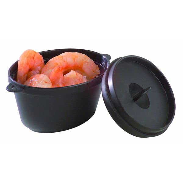 PacknWood 209MBMCOC - 2.5 oz Small Black Plastic Containers with Lids (Case of 200) - Round Food Storage Pots for Spices, Dressings, Samples & Crafts - BPA-Free Mini Containers for Home, Kitchen & DIY Projects