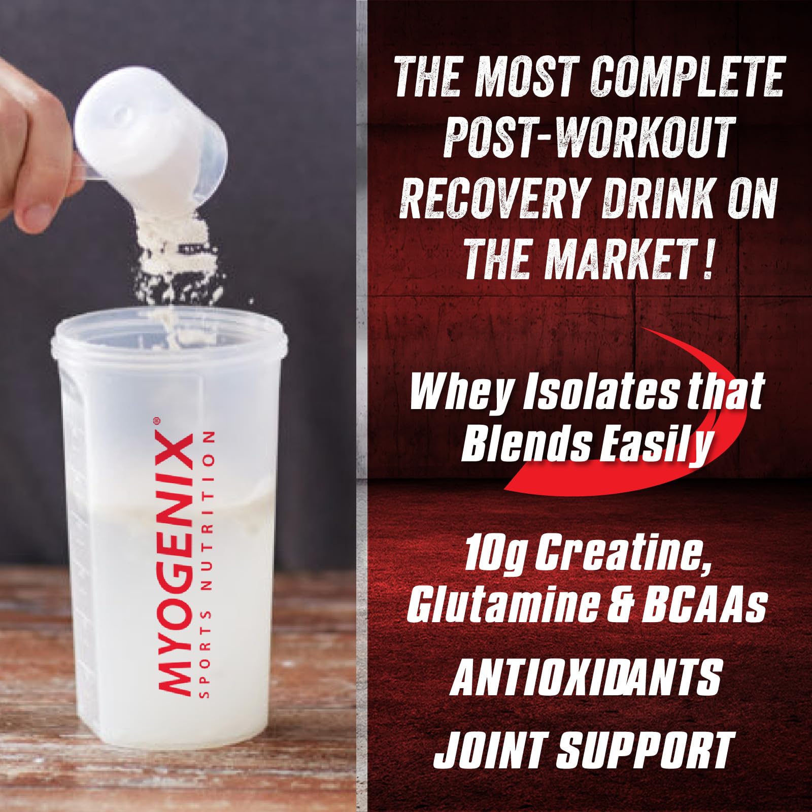 MYOGENIX Aftershock Post Workout Recovery Powder - 3lb Whey Protein for Muscle Growth & Mass Gain | Anabolic Protein Blend with Creatine, Glutamine & BCAAs | Pina Colada Flavor | Ideal for Gym Recovery & Bodybuilding Supplements