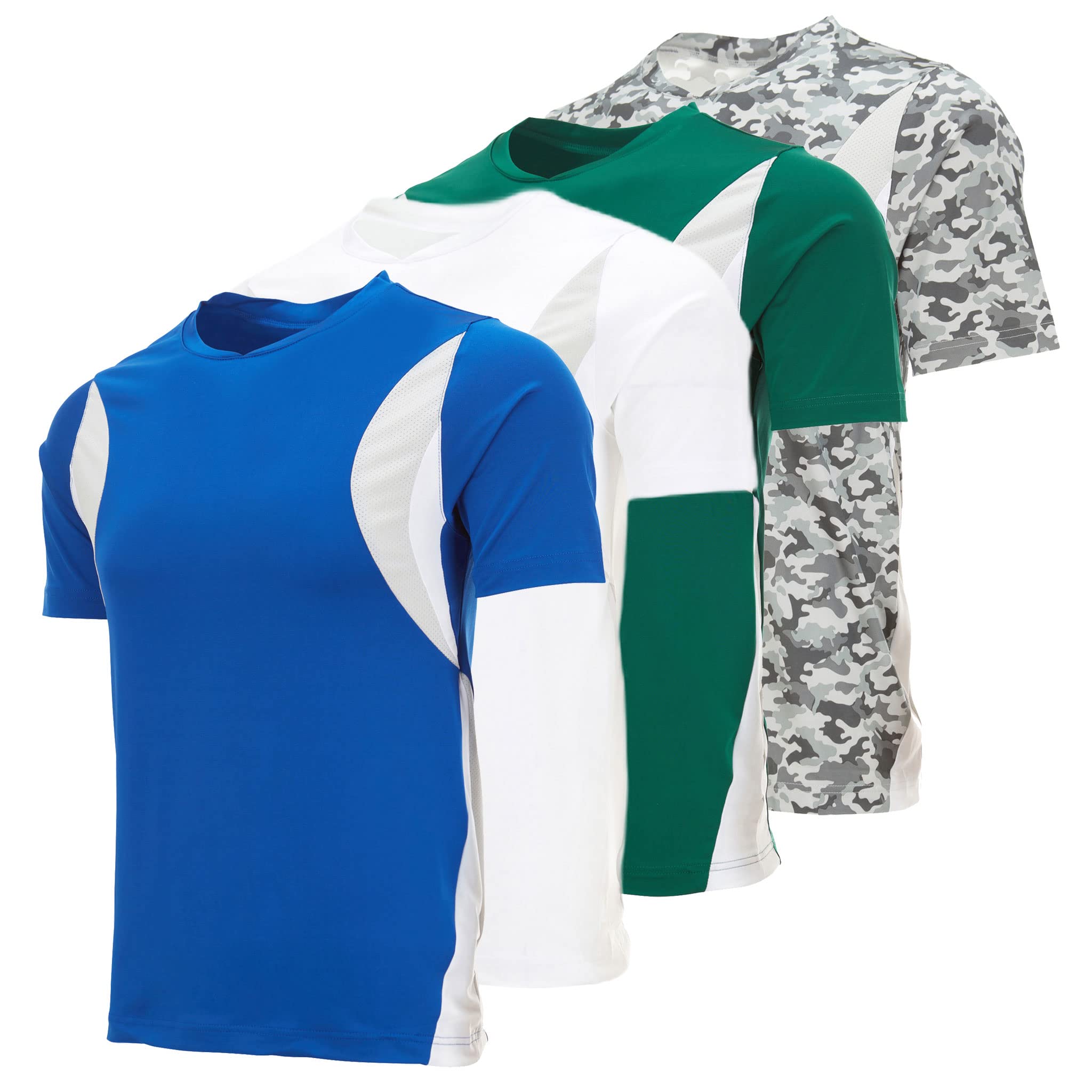 **Men's Dry Fit Athletic Shirts - 4 Pack Moisture Wicking Workout T-Shirts for Gym, Running & Training - Breathable Loose Fit Performance Tees**