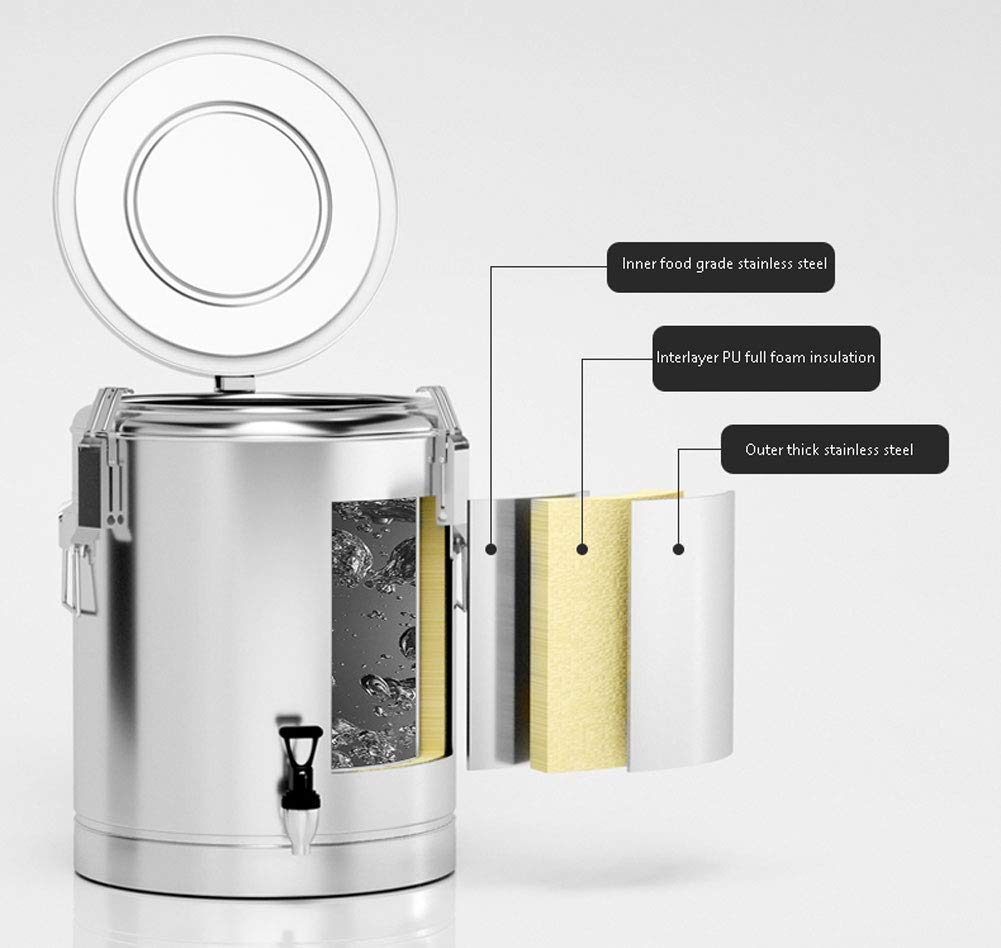 Stainless Steel 10L Mulled Wine Kettle & Hot Drink Dispenser - Electric Tea Maker, Thermos, Hot Water Dispenser for Buffet, Party & Home Use - Perfect for Serving Warm Beverages at Events, Gatherings & Daily Tea Time