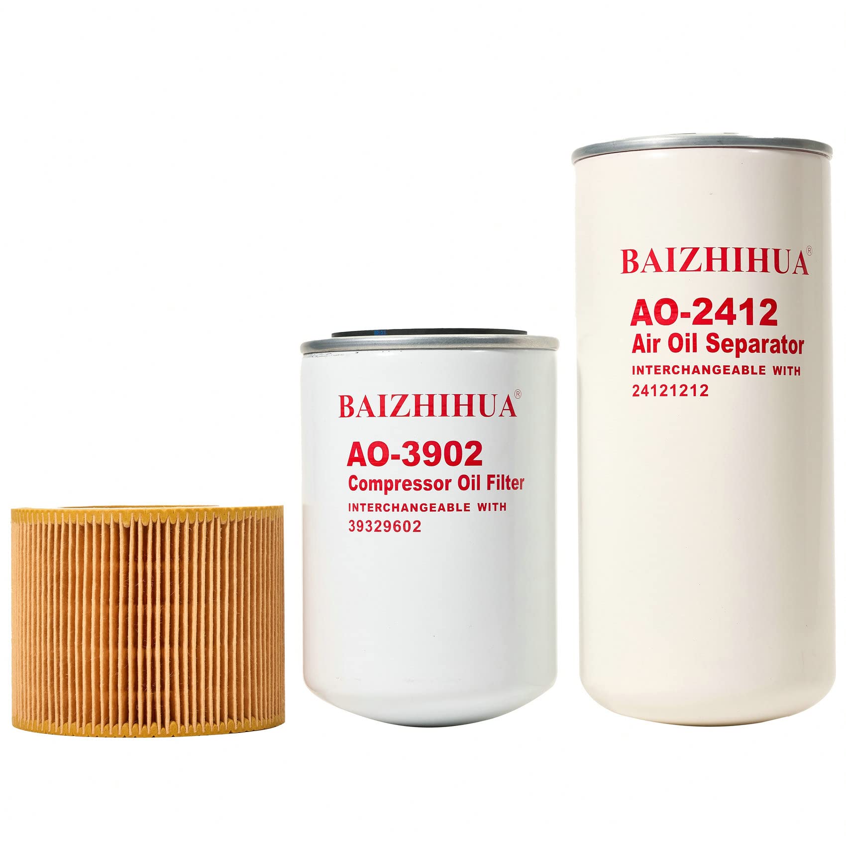 Ingersoll-Rand UP6-5 to UP6-15C Screw Air Compressor Replacement Filter Kit - Oil Separator 39329602, Oil Filter 88171913 & Air Filter 24121212 - Perfect for Industrial Air Compressor Maintenance & Repair