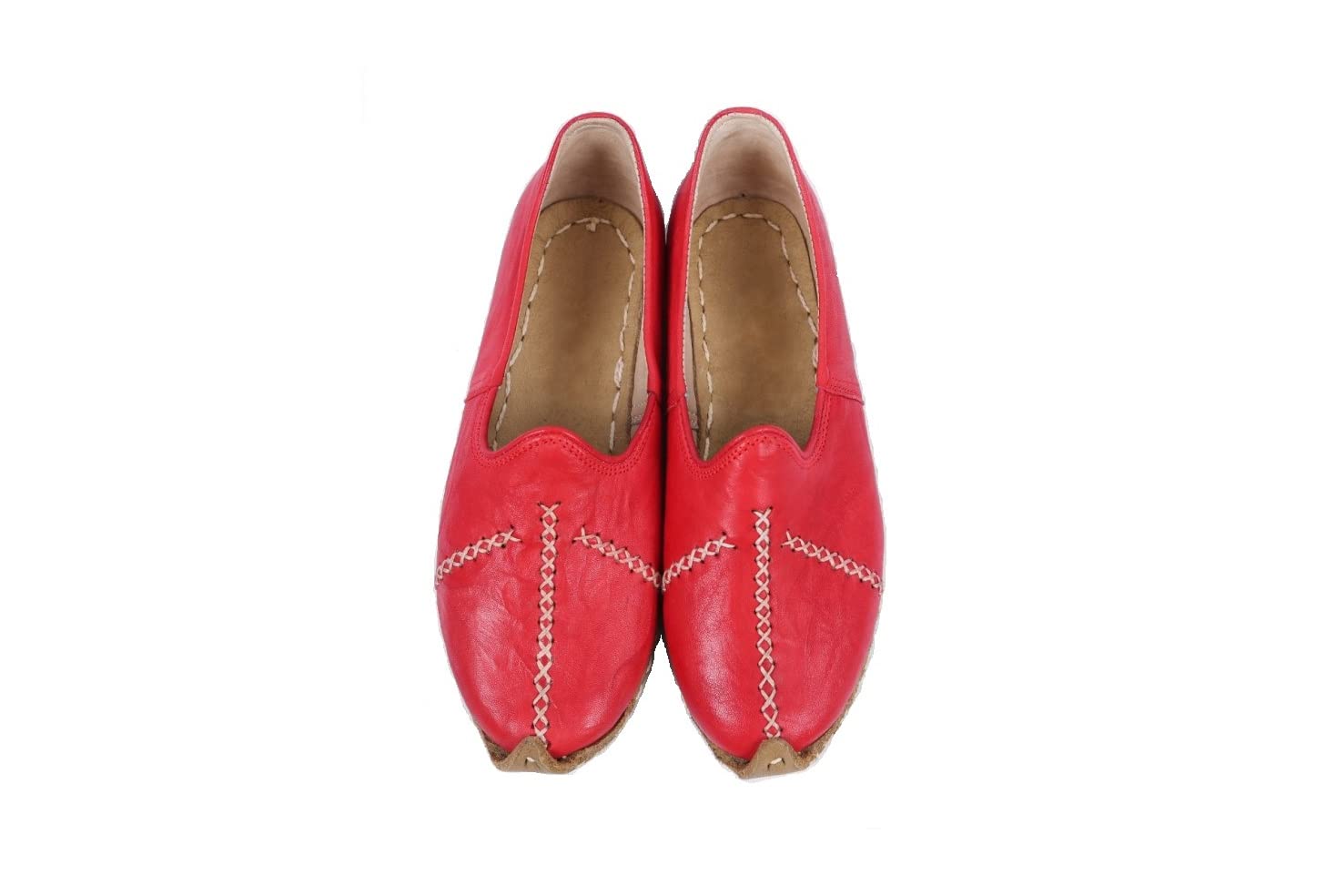 Authentic 100% Handmade Genuine Leather Women's Turkish Saracli Slippers - Lightweight & Breathable - Size 4.5 - Navy Blue - Perfect for Home, Spa & Indoor Comfort