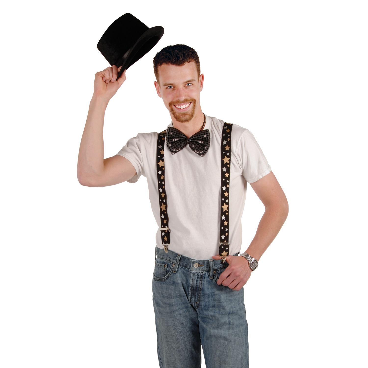 12 Pack Beistle Awards Night Suspenders - Fun Novelty Suspenders for Costume Parties, Prom, Bachelor Party & Themed Events - Perfect for 80s Outfits, Retro Looks & Formal Occasions