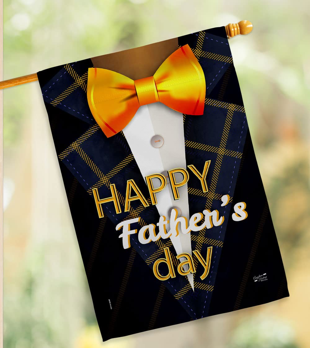 Father's Day House Flag Set - Double-Sided Garden Yard Banner for Dad, Daddy, Papa & Grandpa - Best Parent & Grandparent Gift - Made in USA - Perfect for Outdoor Decor, Backyard Parties & Family Celebrations