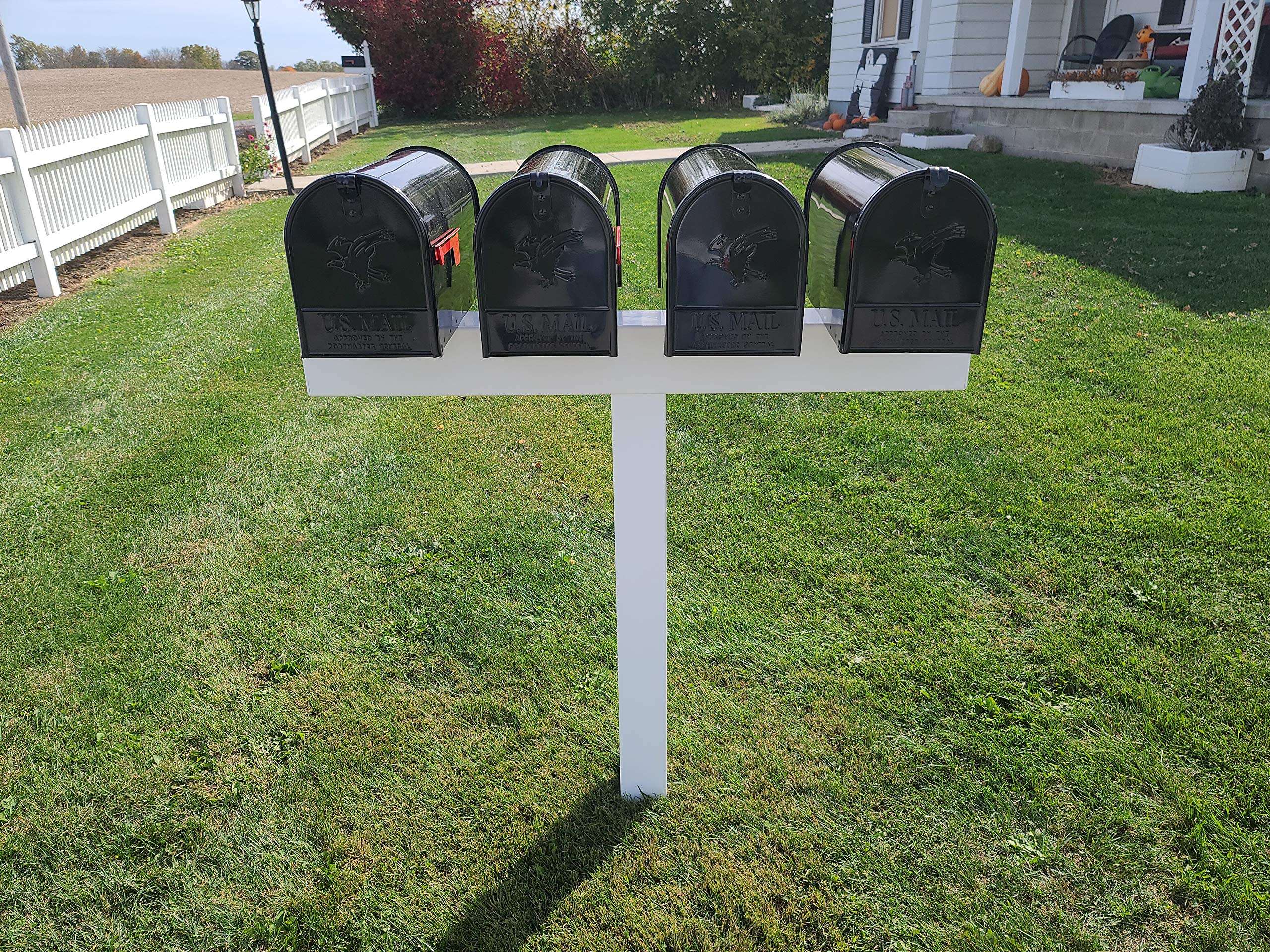 4L 42-in x 45-in White Vinyl Mailbox Post Sleeve - Durable Weatherproof Cover for Mailbox Posts (Mailbox Not Included) - Perfect for Residential, Commercial & Rural Mailbox Protection