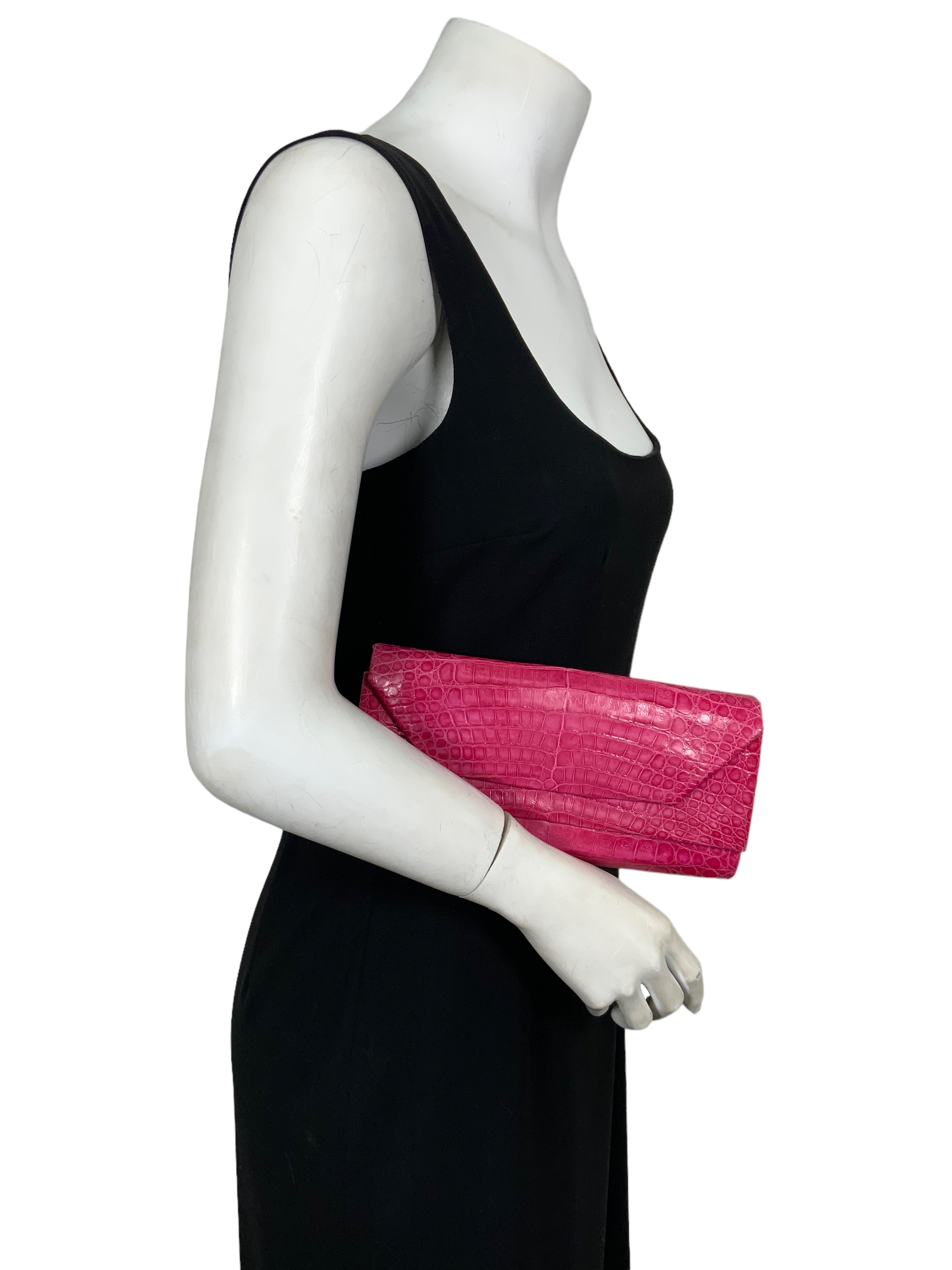 Nancy Gonzalez Genuine Crocodile Small Flap Clutch Bag - Luxury Women's Handbag for Evening Parties, Weddings & Special Occasions