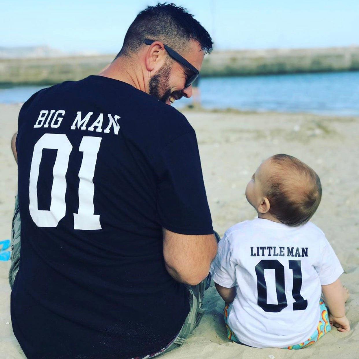 MRK X Matching Father & Son T-Shirts - Big Man, Little Man, Middle Man - Family Outfits for Father's Day, Birthdays & Special Occasions