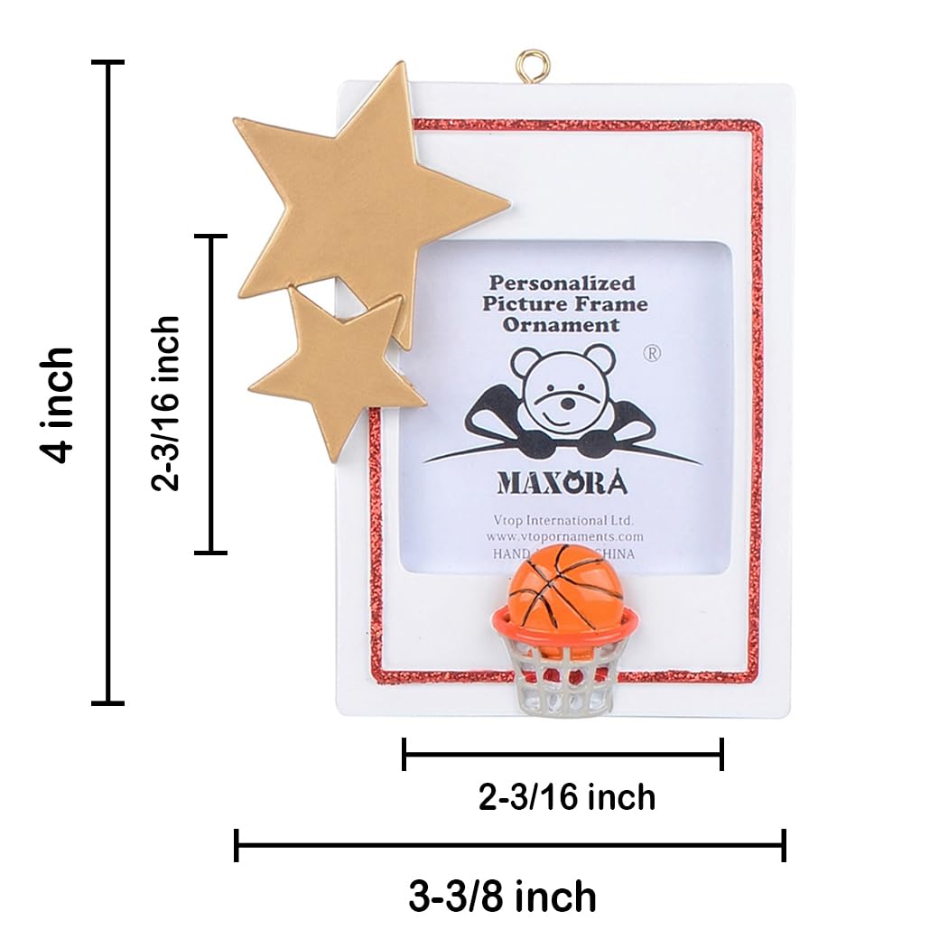 Personalized Basketball Photo Frame Ornament - Custom Christmas Keepsake for Basketball Players, Sports Fans & Kids - Perfect for Holiday Decor, Gifts & Memorial Tributes