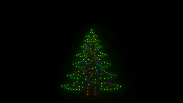 200 Drones Christmas Tree Animation Light Show - Stunning Holiday Drone Display for Outdoor & Indoor Decor, Events, and Celebrations