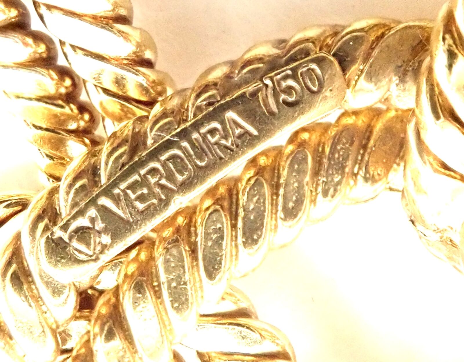 Authentic Verdura 18k Yellow Gold Rope Link Bracelet - Luxury Vintage Jewelry for Women - Perfect for Weddings, Parties & Special Occasions