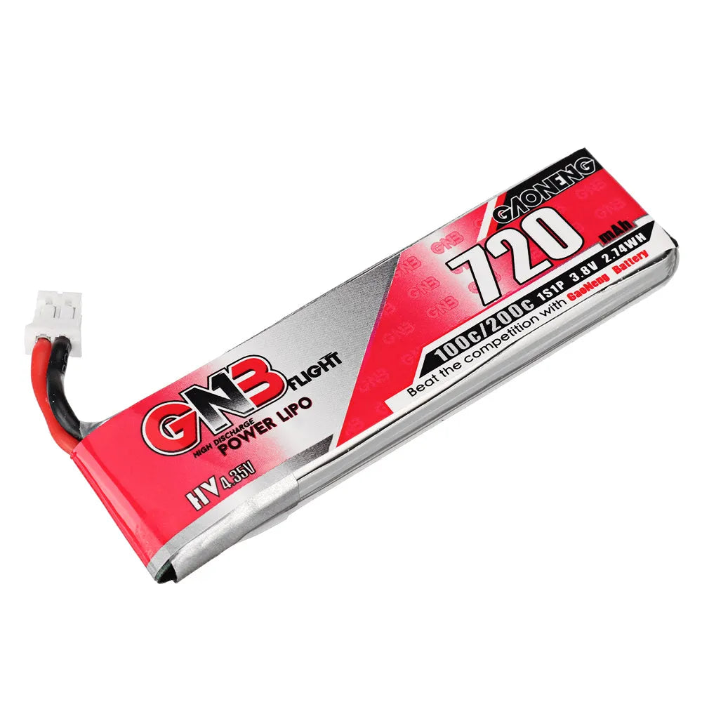 GAONENG GNB 3.8V 720mAh 100C 1S LiPo Battery with PH2.0 Connector - High Performance RC Drone Battery (4-Pack) - Perfect for FPV Racing, RC Cars, and DIY Electronics Projects