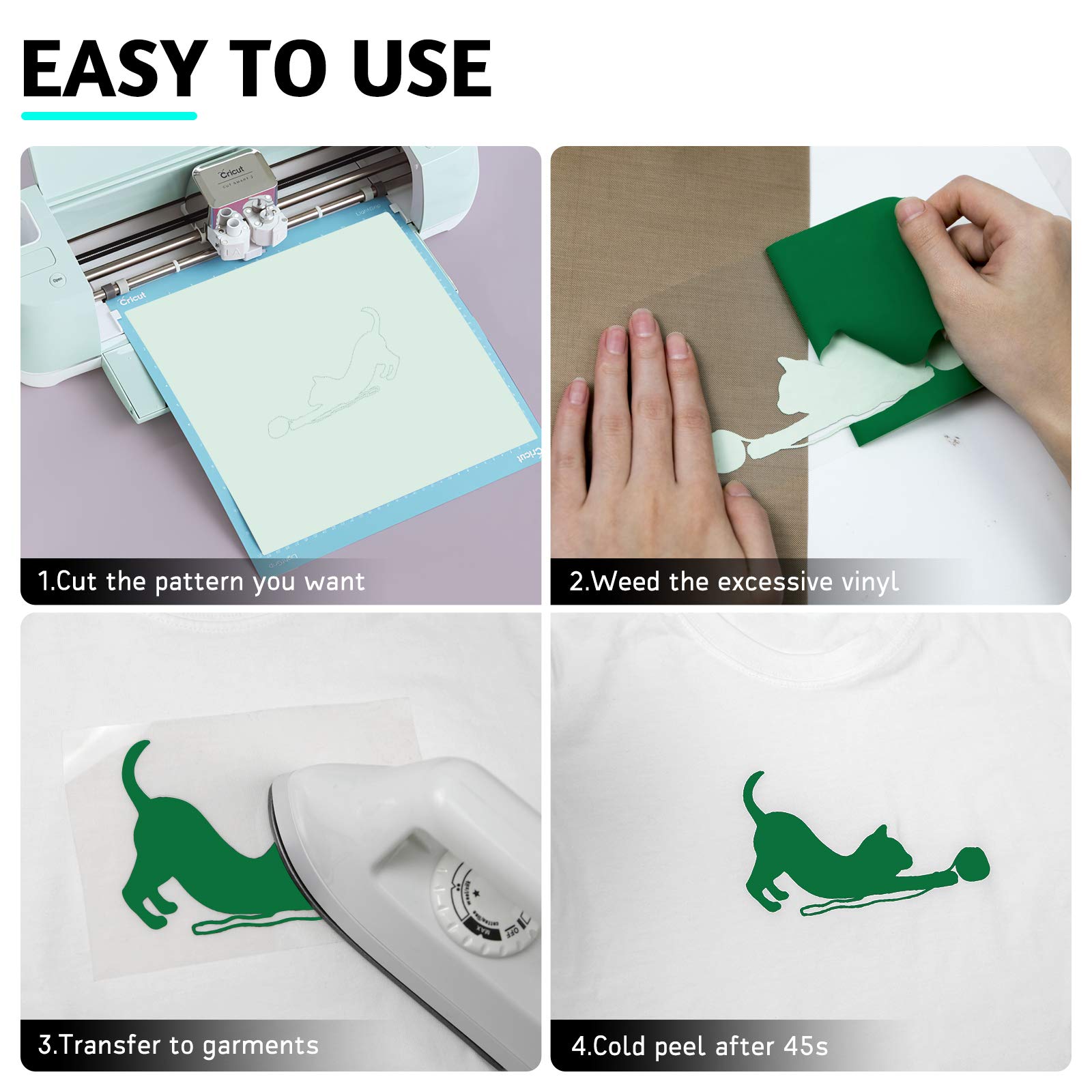 13 Pack Green HTV Heat Transfer Vinyl Bundle - 12