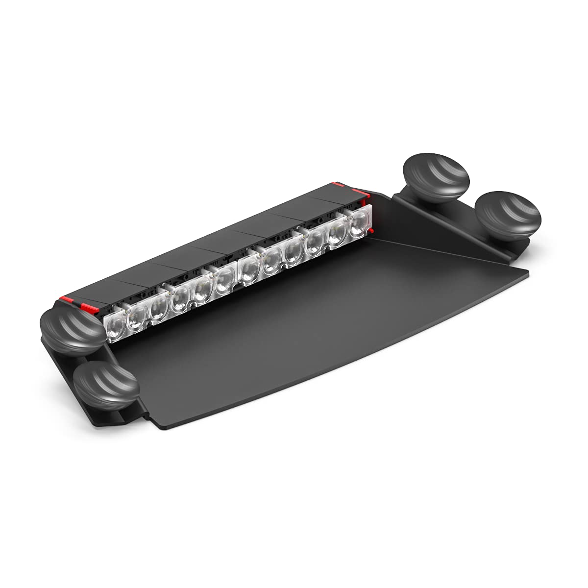 Feniex Industries Fusion-S 2X White LED Dash Light with Controller Switch - Emergency Vehicle Strobe Lights for Police, Fire, Security & Construction Vehicles
